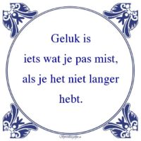 Algemeen-Geluk isiets wat je pas mist