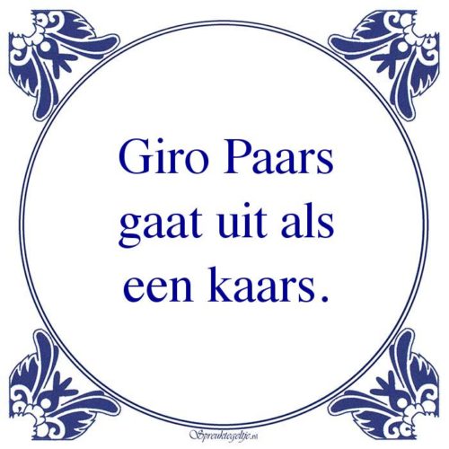 Algemeen-Giro Paarsgaat uit alseen kaars.