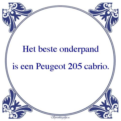 Algemeen-Het beste onderpandis een Peugeot 205 cabrio.