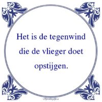 Algemeen-Het is de tegenwinddie de vlieger doetopstijgen.