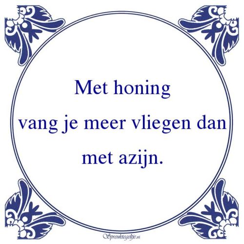 Algemeen-Met honingvang je meer vliegen danmet azijn.