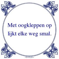 Algemeen-Met oogkleppen oplijkt elke weg smal.