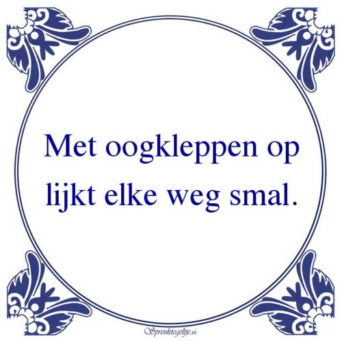 Algemeen-Met oogkleppen oplijkt elke weg smal.