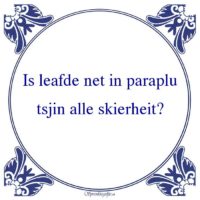Friestalig-Is leafde net in paraplutsjin alle skierheit?