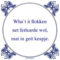 Friestalig-Wha`t it flokkennet ferlearde wol