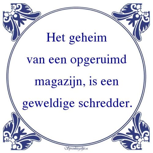 Werk-Het geheimvan een opgeruimdmagazijn