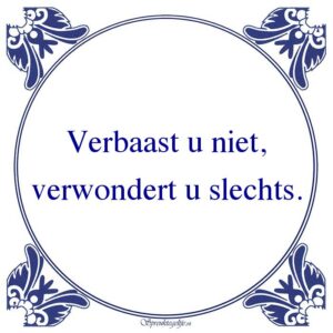 Verbaast u niet, verwondert u slechts.