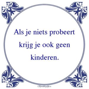 Als je niets probeert krijg je ook geen kinderen.