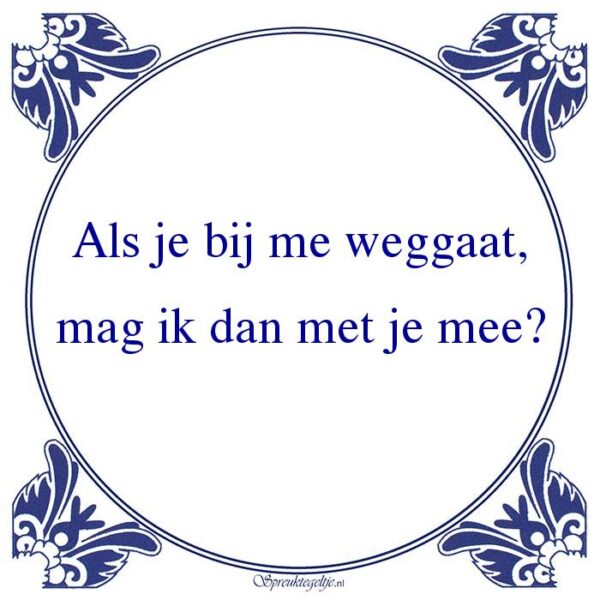 Als je bij me weggaat, mag ik dan met je mee?