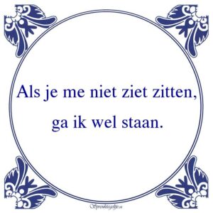 Als je me niet ziet zitten, ga ik wel staan.