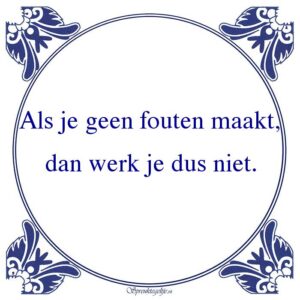 Als je geen fouten maakt, dan werk je dus niet.