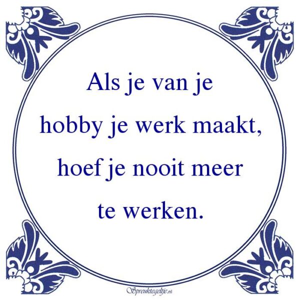 Als je van je hobby je werk maakt, hoef je nooit meer te werken.